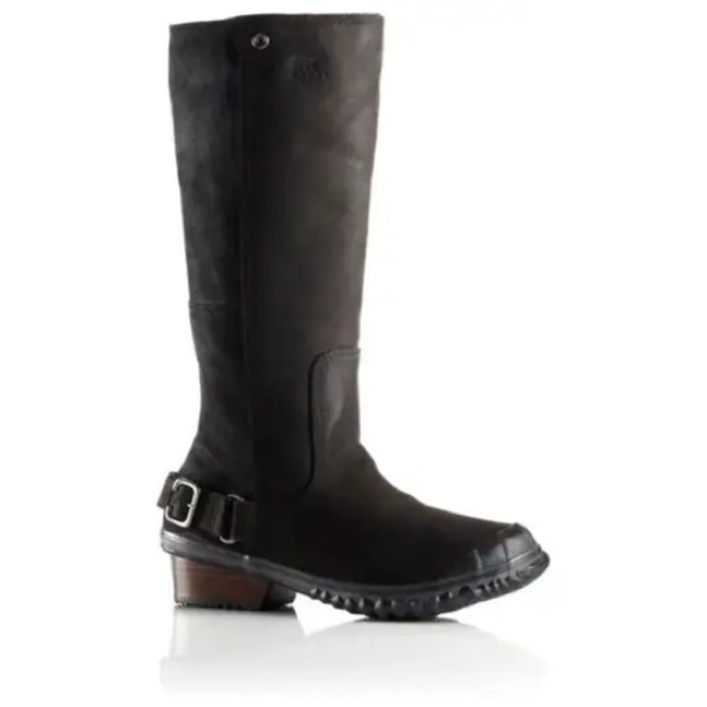 Sorel Slimboot Black Suede & Leather Tall Waterproof Boots Size 9